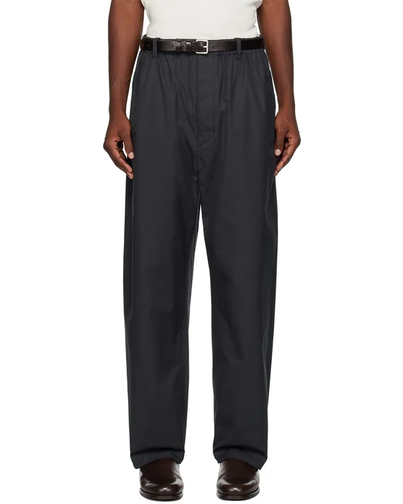 Christophe Lemaire SSENSE Exclusive Navy Relaxed Trousers Bk998