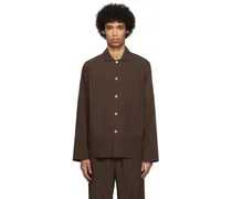 Brown Long Sleeve Pyjama Shirt