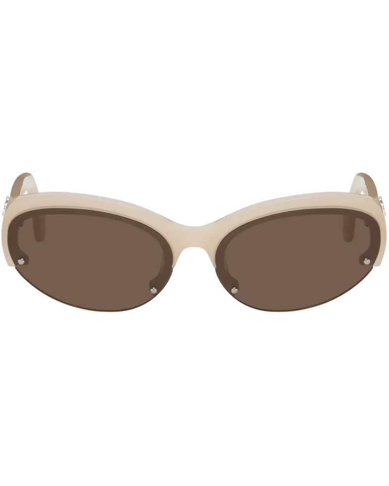 Palm Angels Beige Palmdale Sunglasses Sand