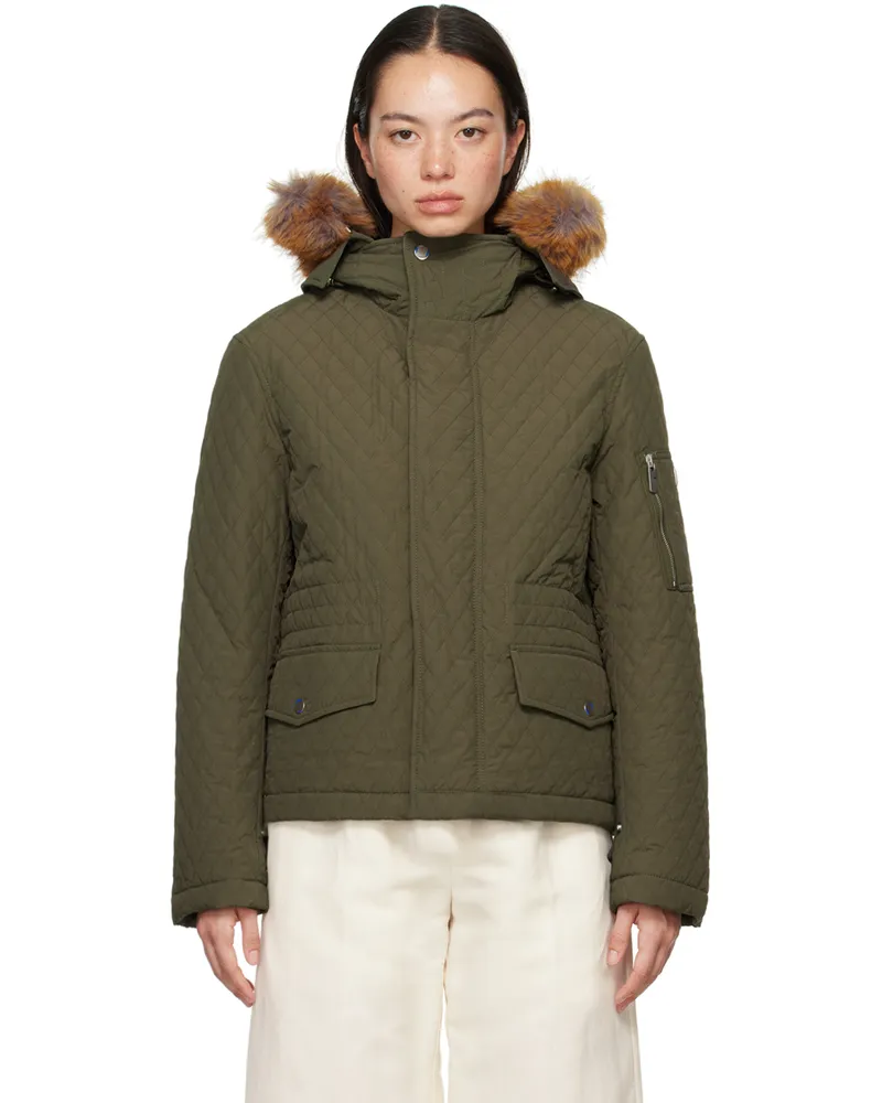 Burberry Khaki Quilted Jacket C1173