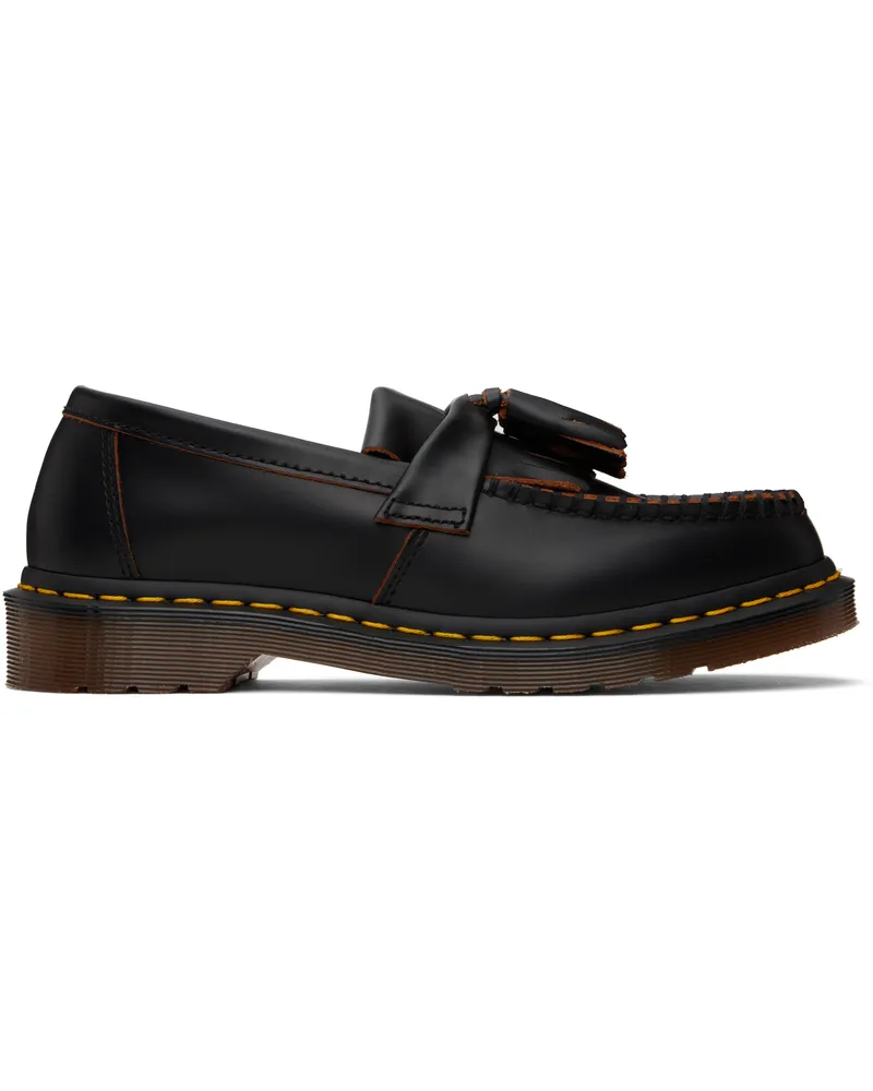 Dr.Martens Black Adrian Made in England Quilon Leather Tassel Loafers Black
