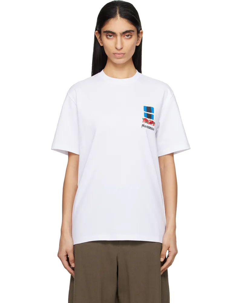 J.W.Anderson White Window Embroidered T-shirt 001
