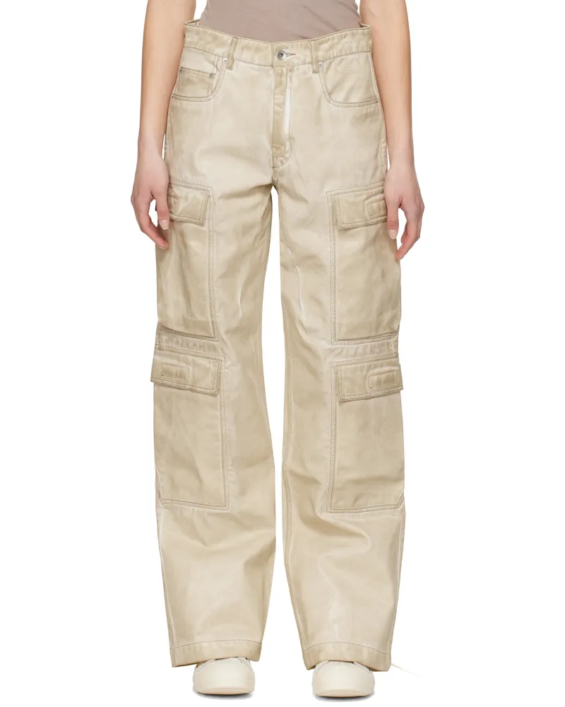 DRKSHDW by Rick Owens Beige Hollywood Double Cargo Jeans 81