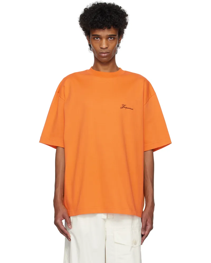 Jacquemus Orange 'The Haltères' T-shirt 7az