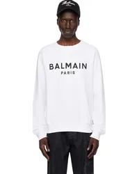 Balmain White ' Paris' Printed Sweatshirt Gab