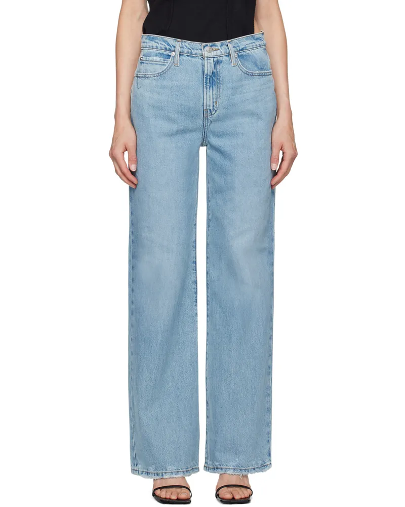 Frame Denim Blue 'Le Jane Wide Leg' Jeans Ziggy