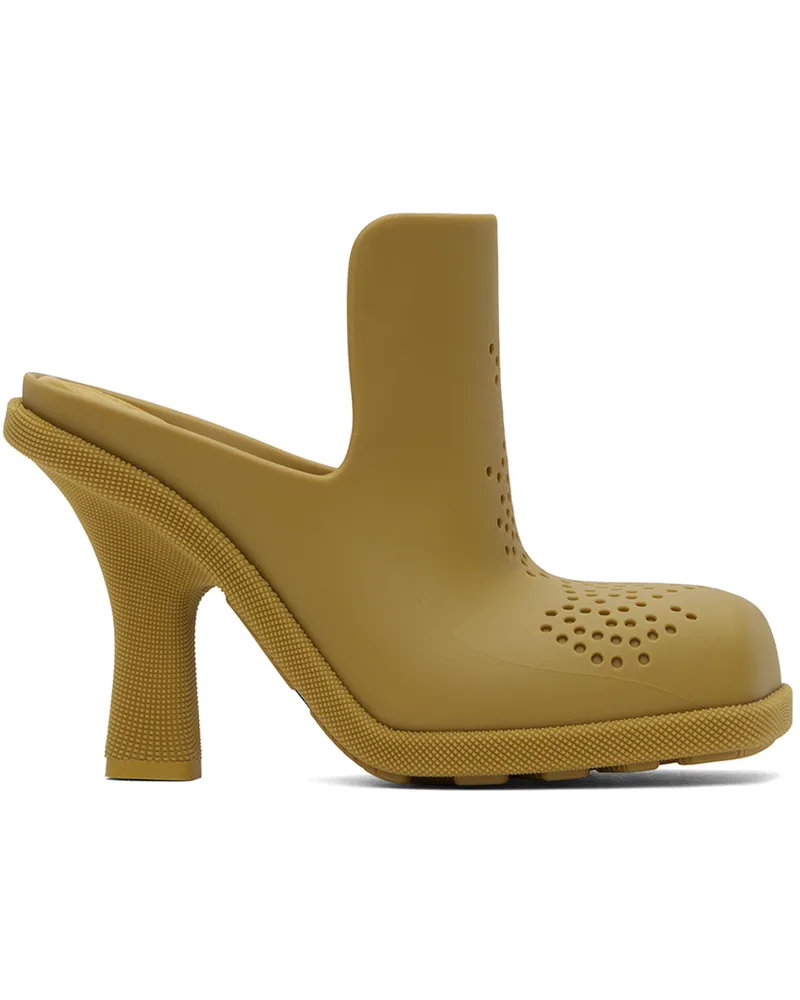 Burberry Yellow Rubber Highland Mules Manilla
