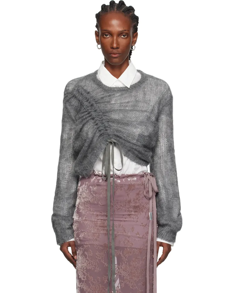 Ann Demeulemeester Gray Zinaida Drawstring Sweater 088