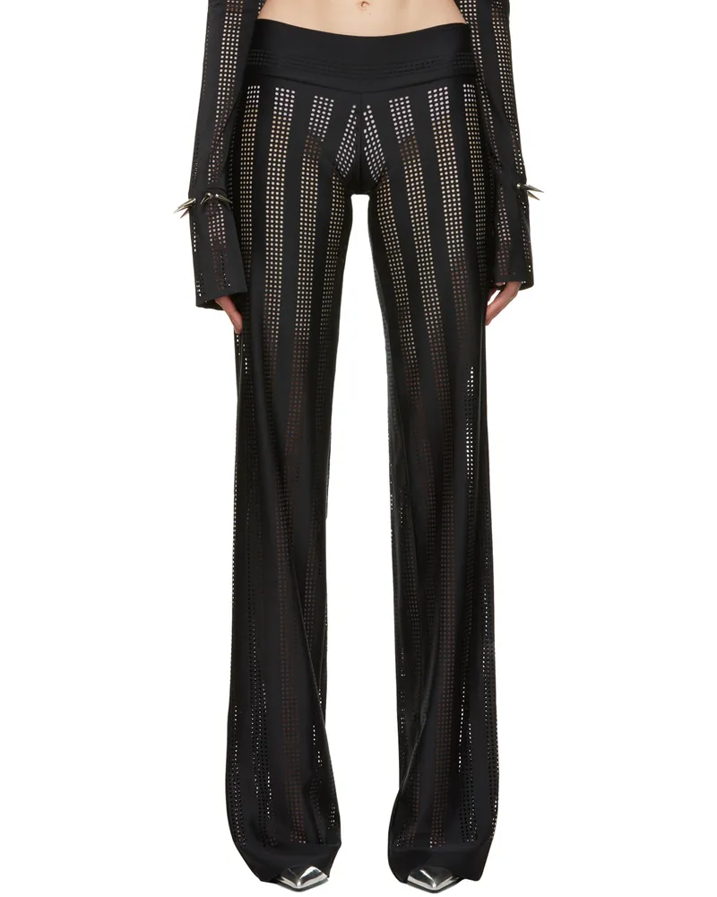 FAL-ASH SSENSE Exclusive Black Perforated Trousers Black