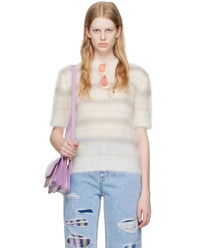 Marni Off-White Striped T-Shirt Rgw02