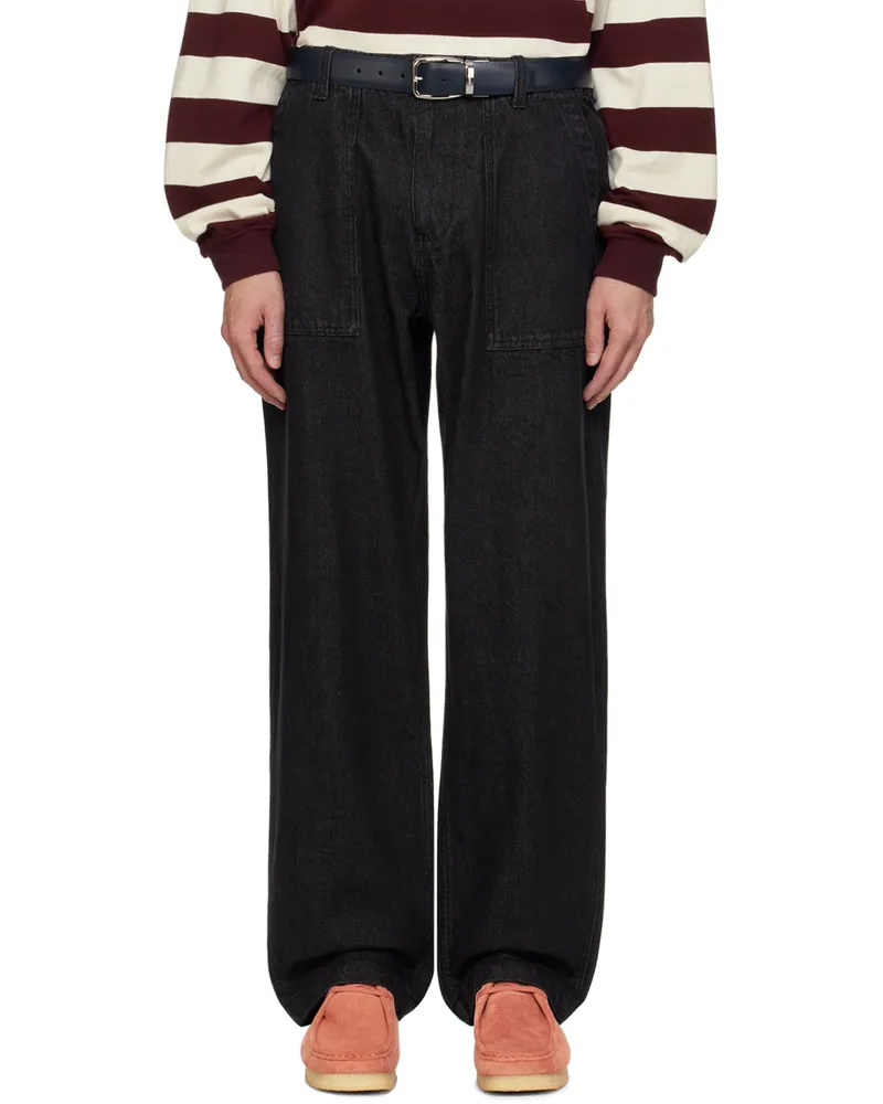 Uniform Bridge Black OG Wide Fatigue Jeans Black