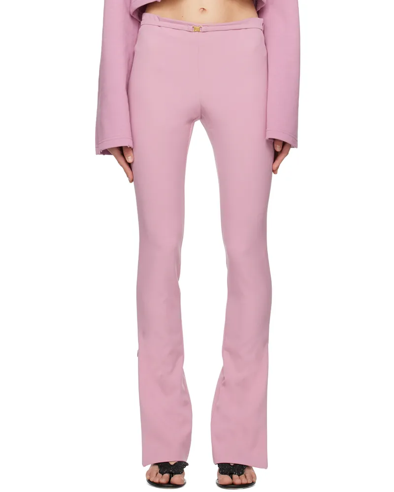 Blumarine Pink Belted Trousers Mauve