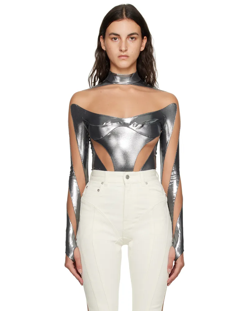 Thierry Mugler Silver Illusion Bodysuit B90n1