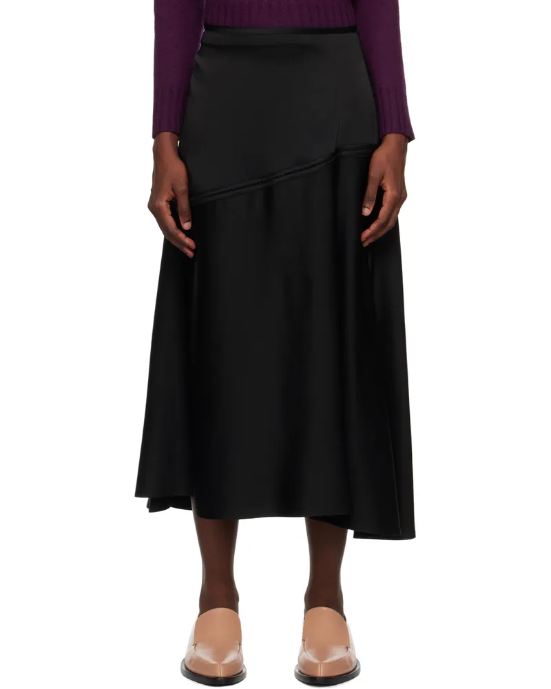 Jil Sander Black Flared Midi Skirt 001