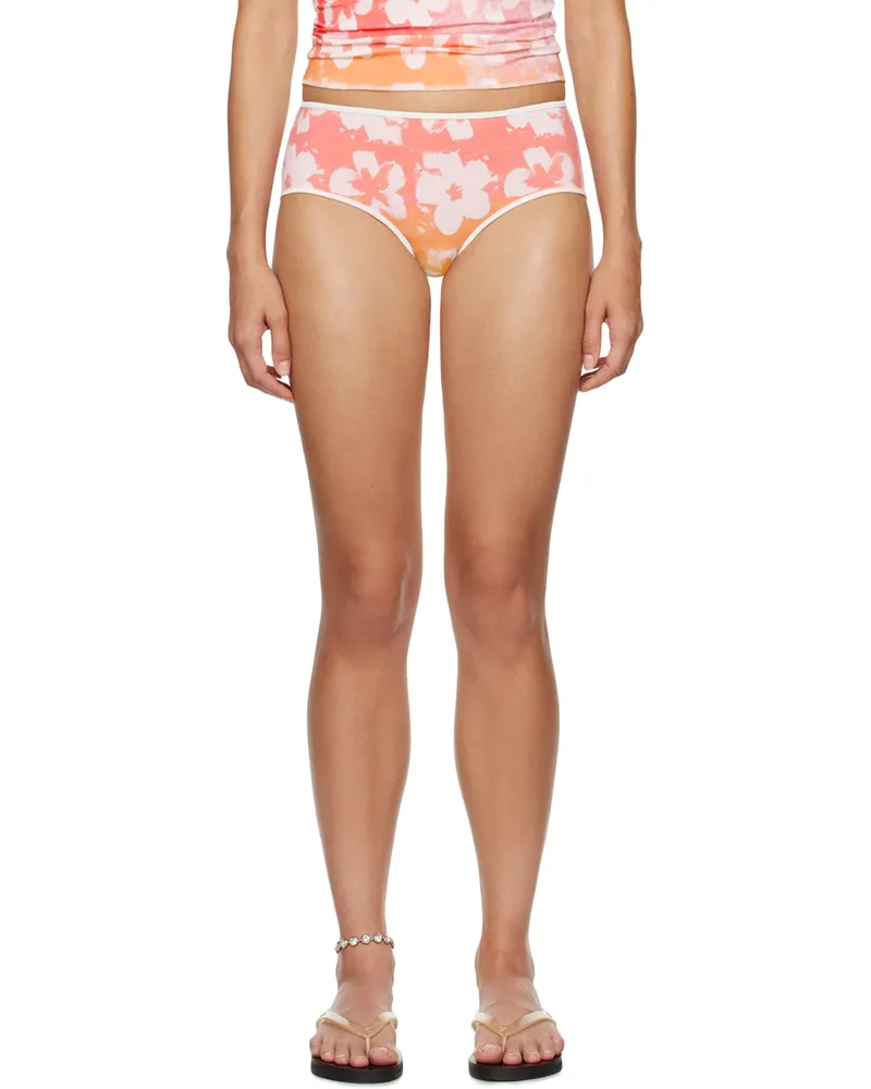 Petra Collins SSENSE Exclusive Pink Mimi Wade Edition Floral Swim Briefs Tropical