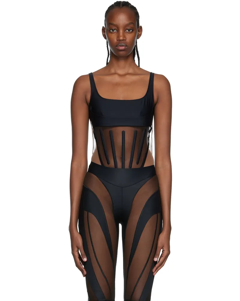 Thierry Mugler Black Bodice Bodysuit Black