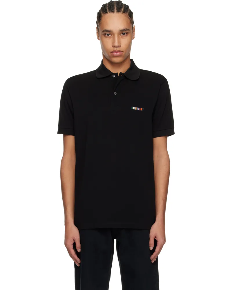 Paul Smith Black Signature Stripe Logo Cotton Polo 79