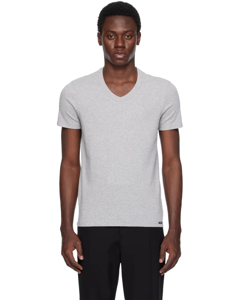 Tom Ford Gray Cotton Stretch Jersey T-shirt Grey