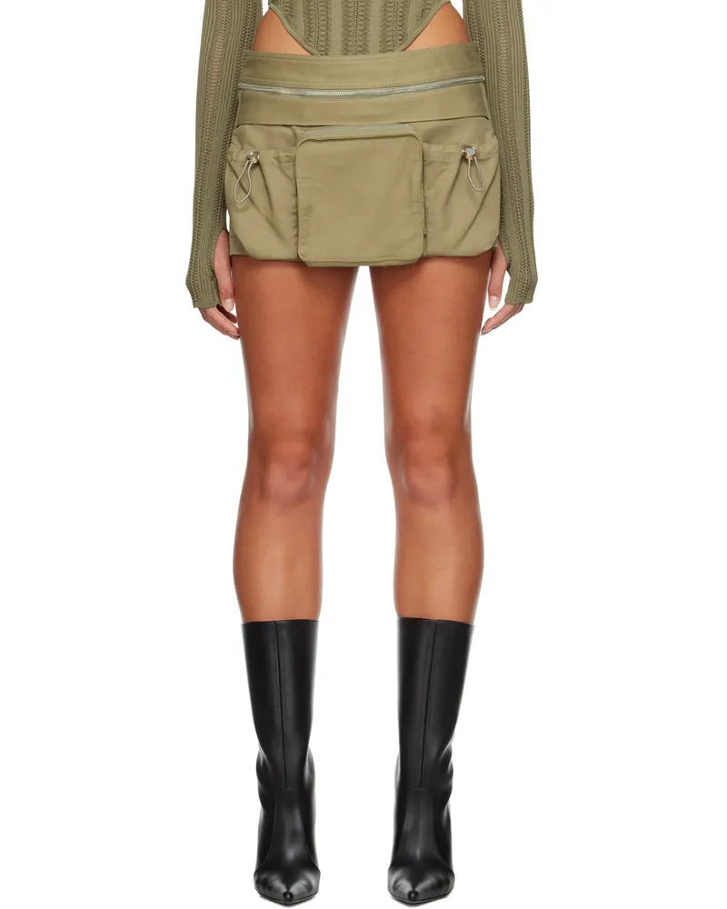 Dion Lee Green Utility Cargo Miniskirt Sage