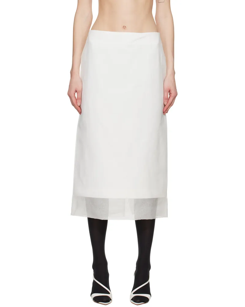 SPORTMAX White Aceti Midi Skirt 1