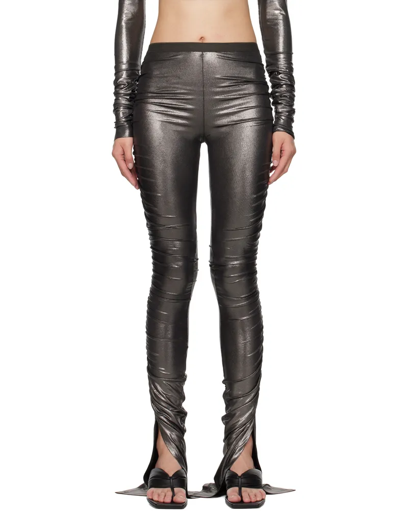 Rick Owens Lilies Gunmetal Hollywood Svita Leggings 68