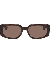 Gucci Tortoiseshell Rectangular Sunglasses Havana