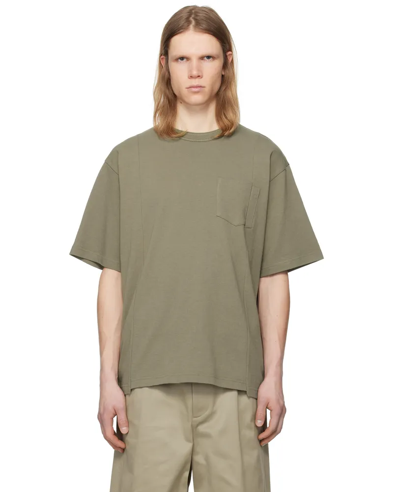 Sacai Taupe Cotton Jersey T-shirt 550