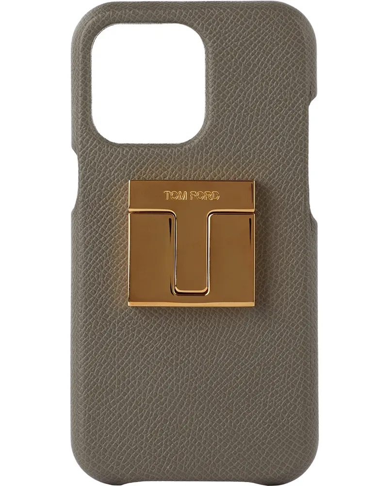 Tom Ford Gray Leather iPhone 12 Case U8026
