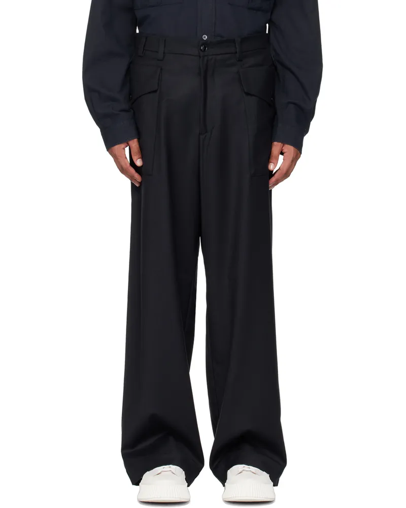 BARENA Navy Caorloto Flan Trousers Navy
