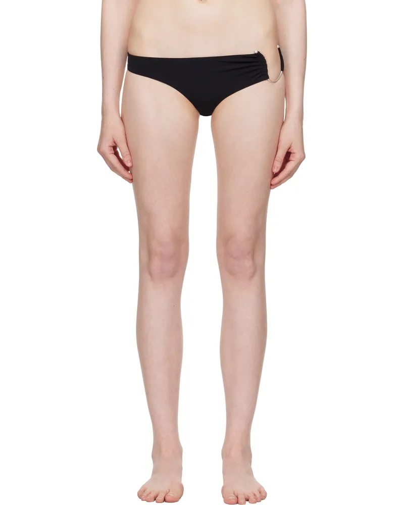 Christopher Esber Black Ruched Crescent Side Bikini Bottom Black