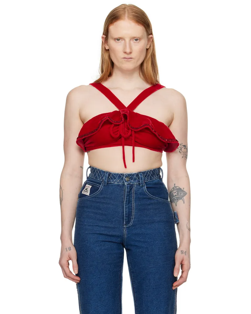 BODE Red Ruffle Bra Chili