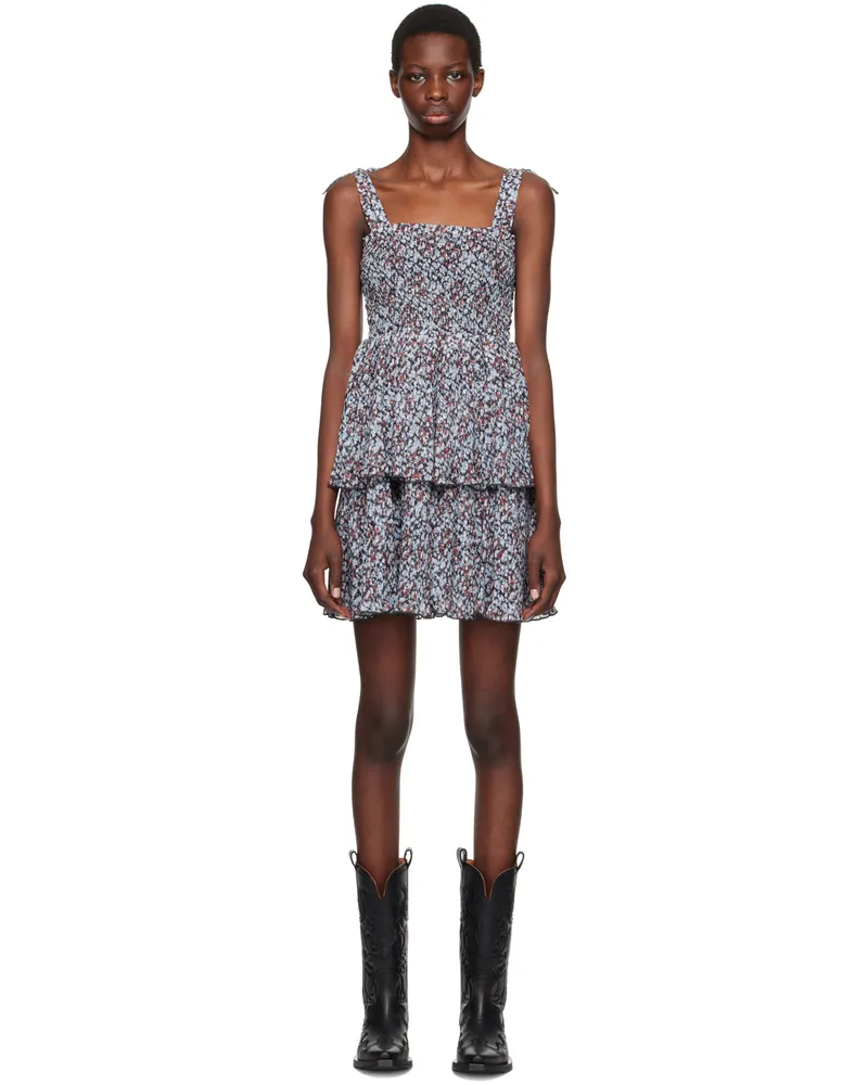 Ganni Blue Floral Minidress 252