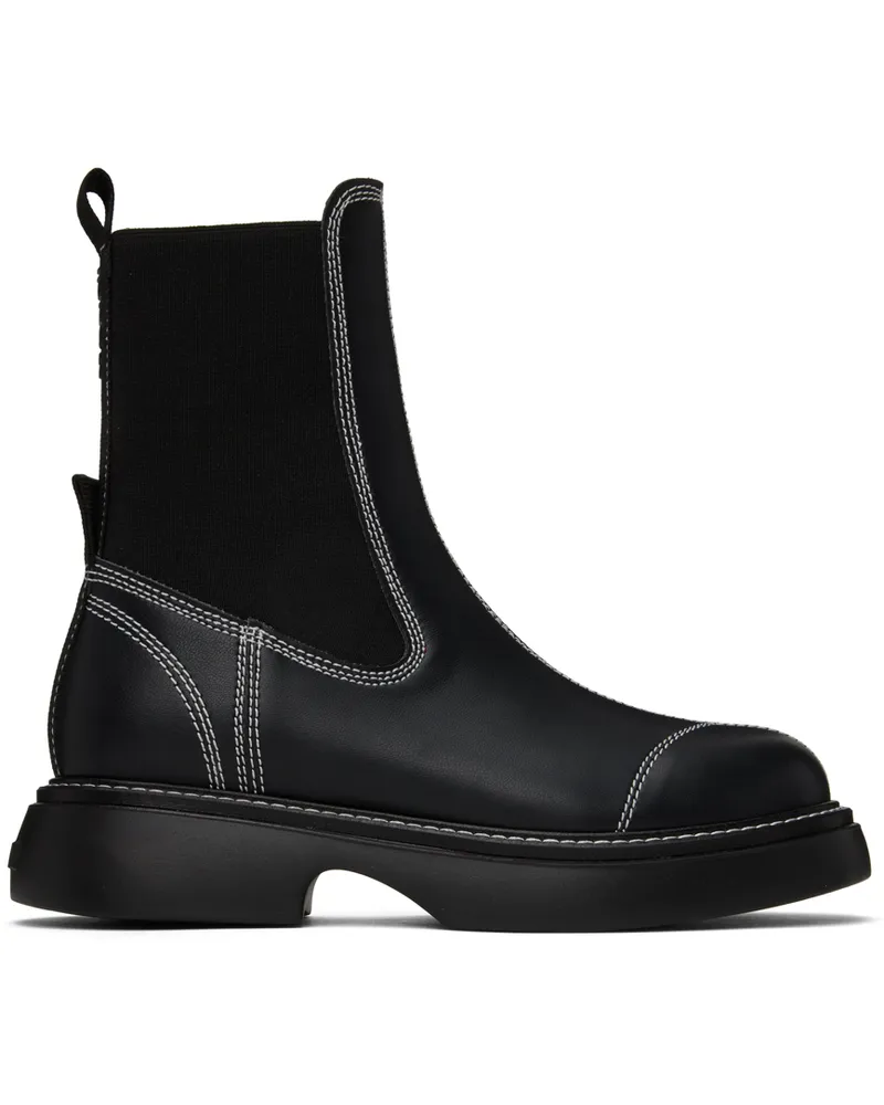 Ganni Black Everyday Mid Chelsea Boots 099