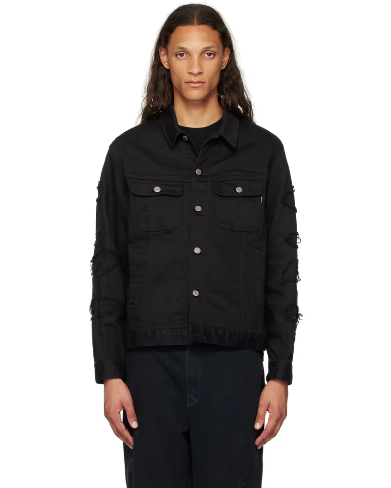 Undercover Black Distressed Denim Jacket Black