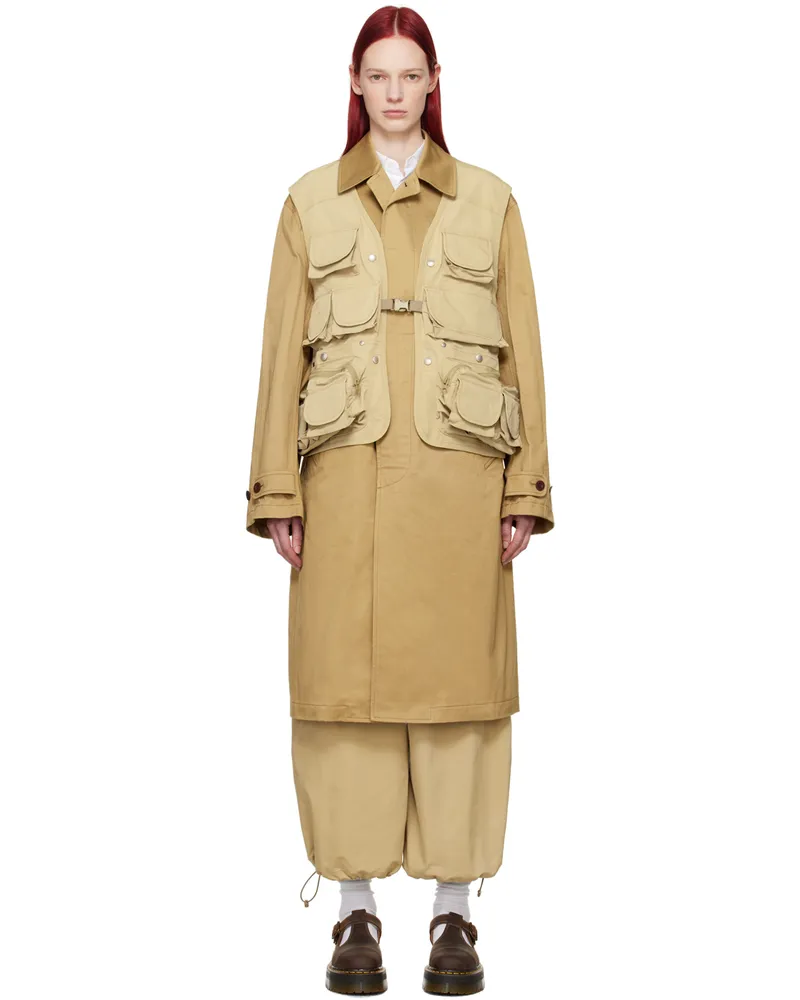 Junya Watanabe Beige Overlay Coat 1
