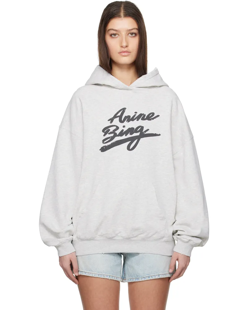 Anine Bing Gray Harvey Signature Hoodie Grey