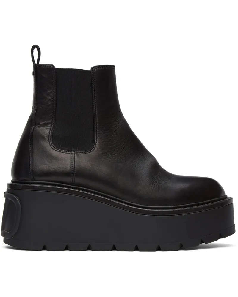 Valentino Garavani Leather VLogo Uniqueform Platform Boots 0no