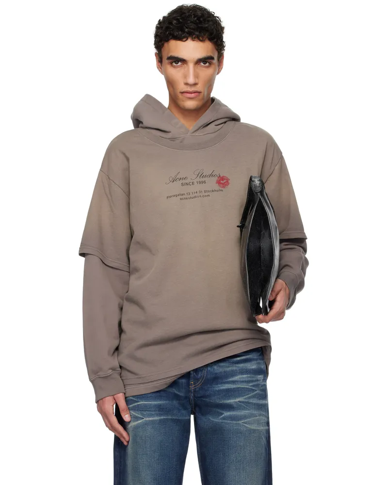 Acne Studios Gray Double-Layered Hoodie 902