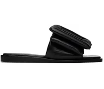 Black Puffy Flat Sandals