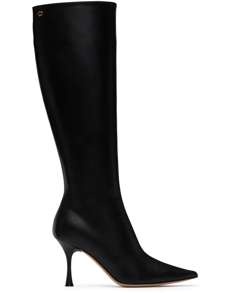 Gianvito Rossi Black Vitello 85 Tall Boots Black
