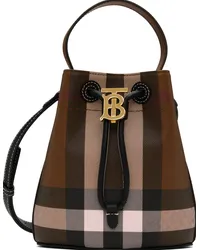 Burberry Brown Mini 'TB' Bucket Bag Dark