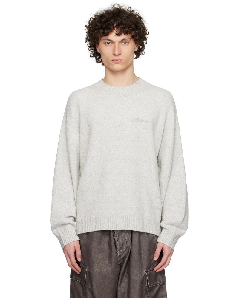 REPRESENT Gray Marled Knit Sweater Ice
