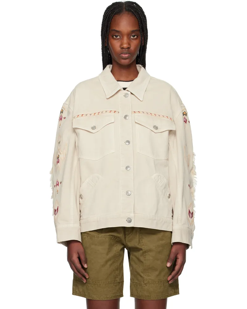 Étoile Isabel Marant Beige Manona Denim Jacket Ecru