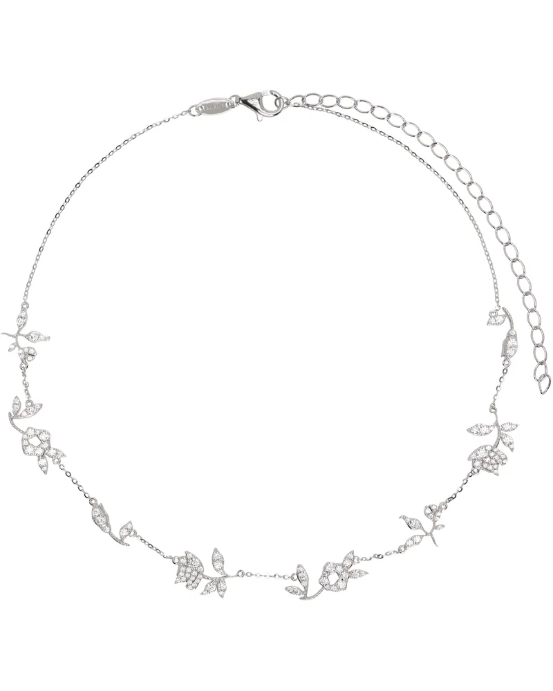 SHUSHU/TONG Silver YVMIN Edition Zircon Floral Choker Silver