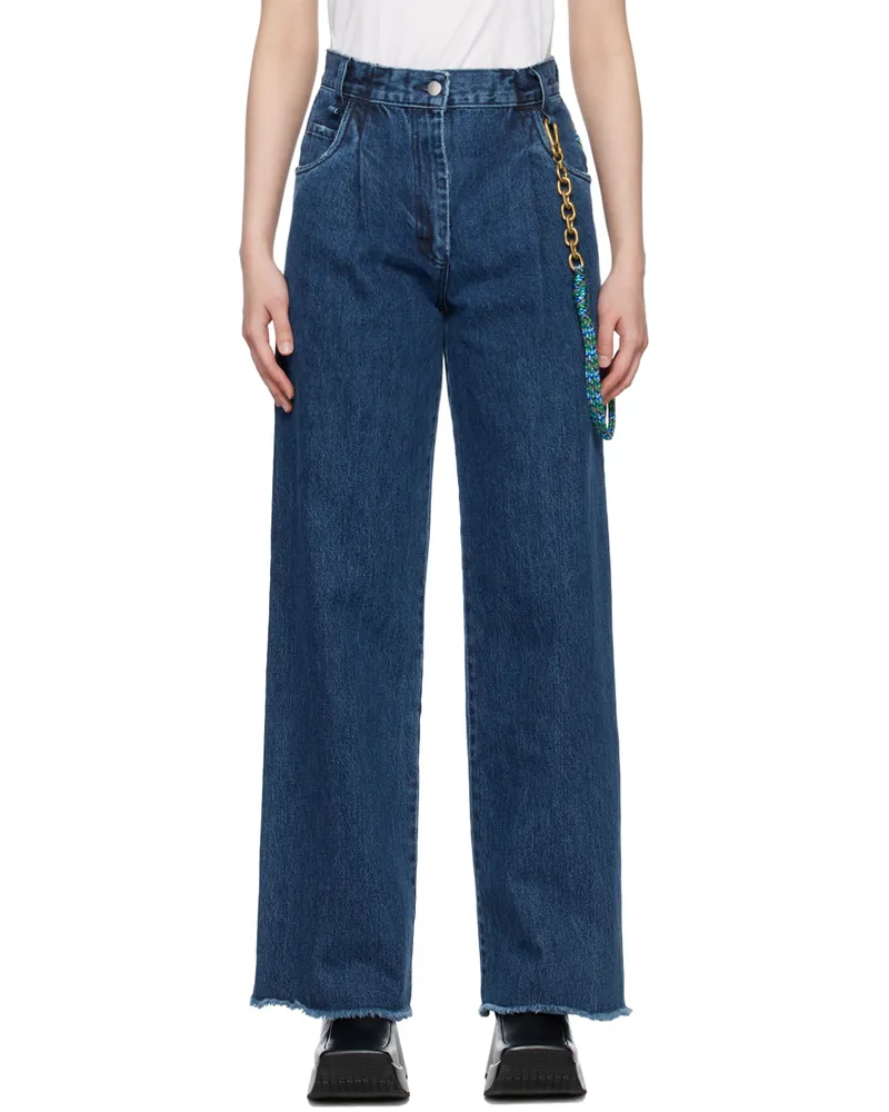 Song For The Mute Navy Boyfriend Jeans Indigo