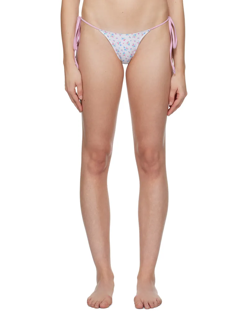 Frankies Bikinis White & Pink Divine Bikini Bottom Sweet