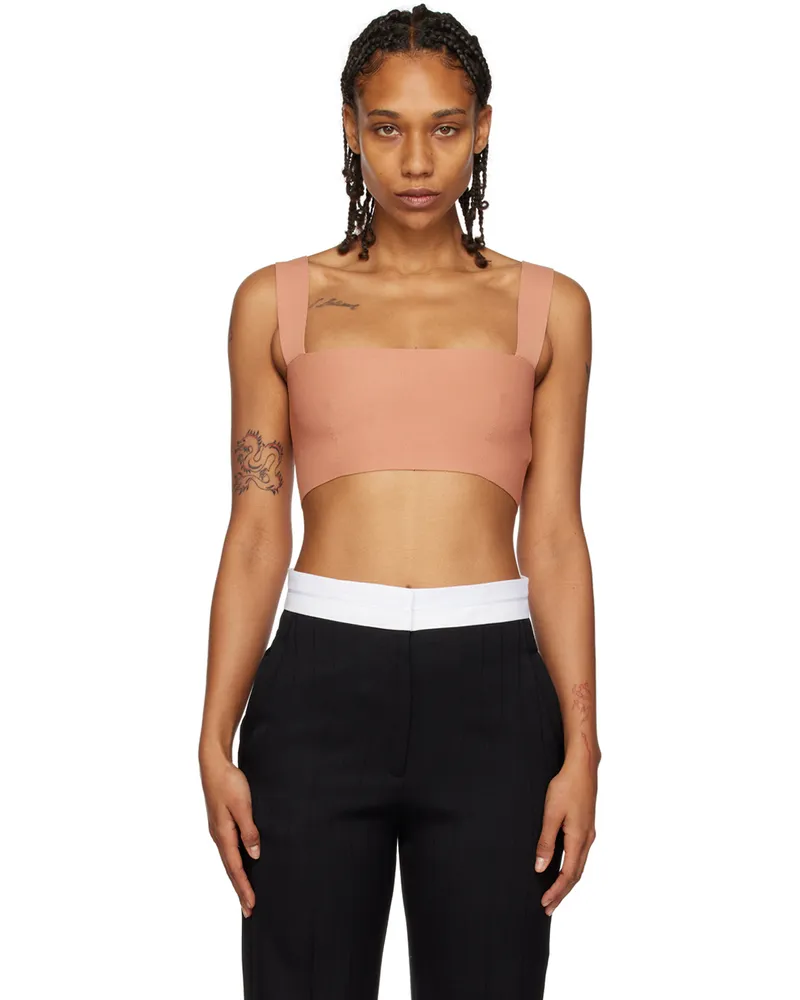 Victoria Beckham Pink Strap Bandeau Tank Top 489