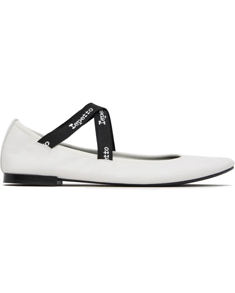 Repetto White Joana Mary Jane Ballerina Flats Blanc