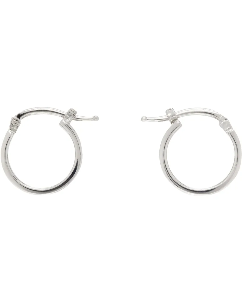 Maison Margiela Logo Hoop Earrings Polished