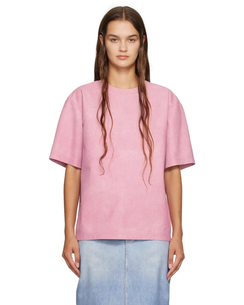 Bottega Veneta Pink Printed Leather T-Shirt 6150